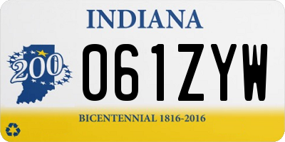 IN license plate 061ZYW