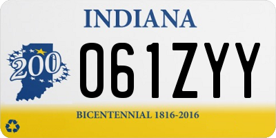 IN license plate 061ZYY