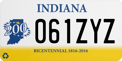 IN license plate 061ZYZ