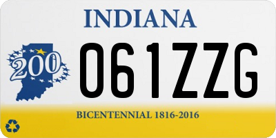 IN license plate 061ZZG