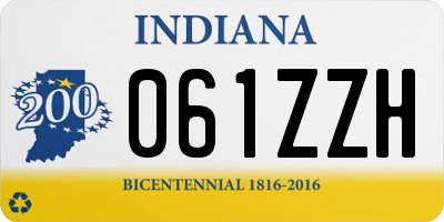 IN license plate 061ZZH