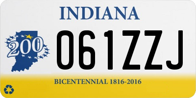IN license plate 061ZZJ