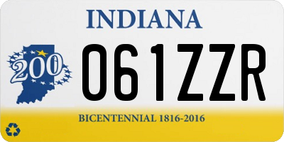 IN license plate 061ZZR