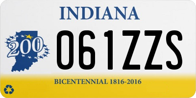 IN license plate 061ZZS