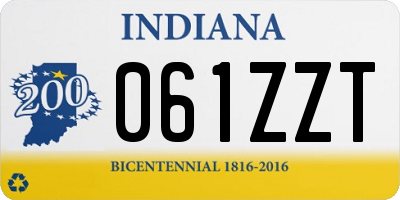 IN license plate 061ZZT