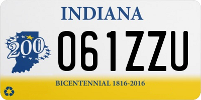 IN license plate 061ZZU