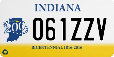 IN license plate 061ZZV