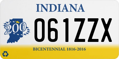 IN license plate 061ZZX
