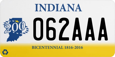 IN license plate 062AAA
