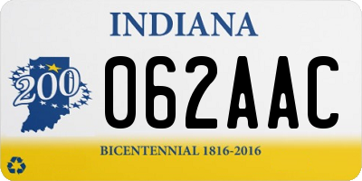 IN license plate 062AAC