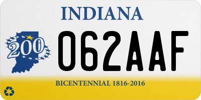 IN license plate 062AAF