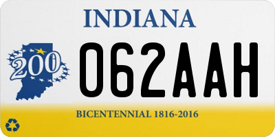 IN license plate 062AAH