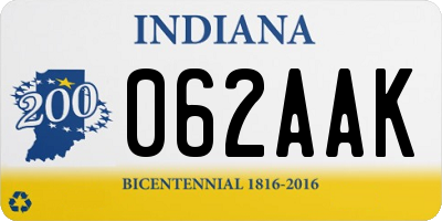 IN license plate 062AAK
