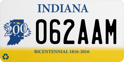IN license plate 062AAM