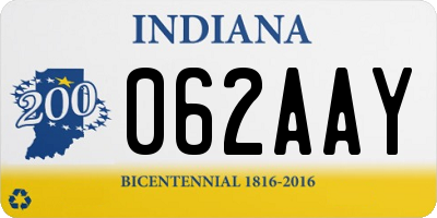 IN license plate 062AAY