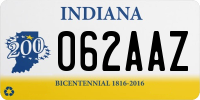 IN license plate 062AAZ