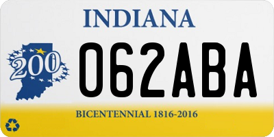 IN license plate 062ABA