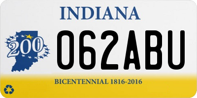 IN license plate 062ABU