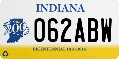 IN license plate 062ABW