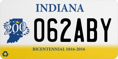 IN license plate 062ABY