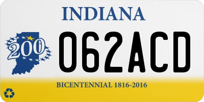 IN license plate 062ACD