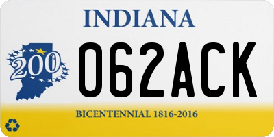 IN license plate 062ACK