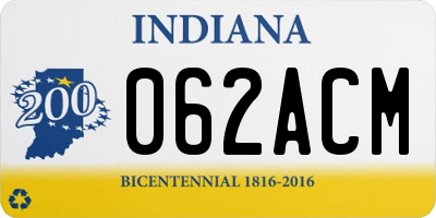IN license plate 062ACM
