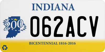 IN license plate 062ACV
