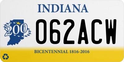 IN license plate 062ACW