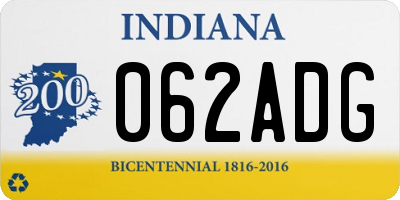 IN license plate 062ADG