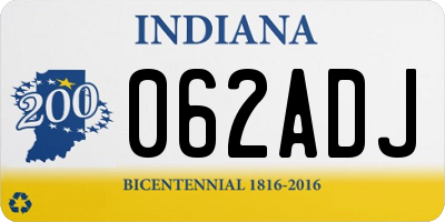 IN license plate 062ADJ
