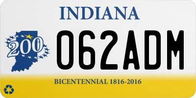 IN license plate 062ADM