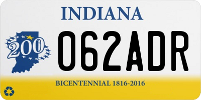 IN license plate 062ADR