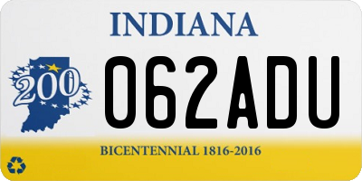 IN license plate 062ADU
