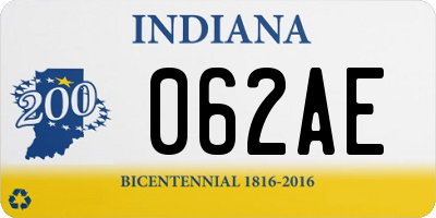 IN license plate 062AE