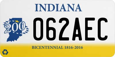 IN license plate 062AEC