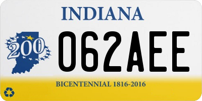 IN license plate 062AEE