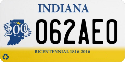 IN license plate 062AEO