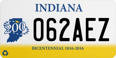 IN license plate 062AEZ