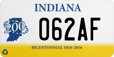 IN license plate 062AF