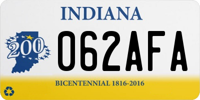 IN license plate 062AFA
