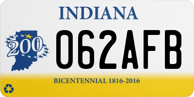 IN license plate 062AFB