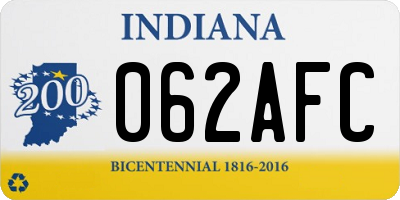 IN license plate 062AFC