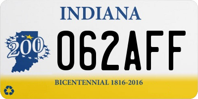 IN license plate 062AFF
