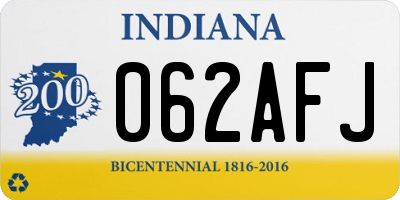IN license plate 062AFJ