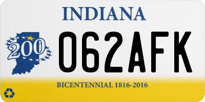 IN license plate 062AFK