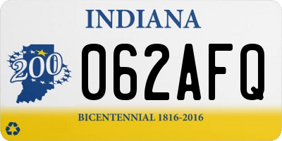 IN license plate 062AFQ
