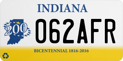 IN license plate 062AFR