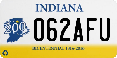 IN license plate 062AFU