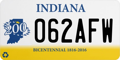 IN license plate 062AFW